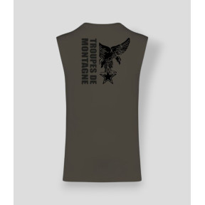 Ärmelloses T-Shirt Montagne Design Dunkel-Khaki - Summit Outdoor Lifestyle