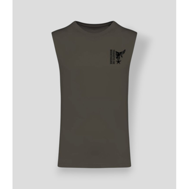 T-shirt sans manche Montagne design Dark kakhi - Summit Outdoor Lifestyle