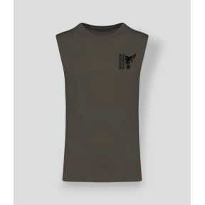 Ärmelloses T-Shirt Montagne Design Dunkel-Khaki - Summit Outdoor Lifestyle