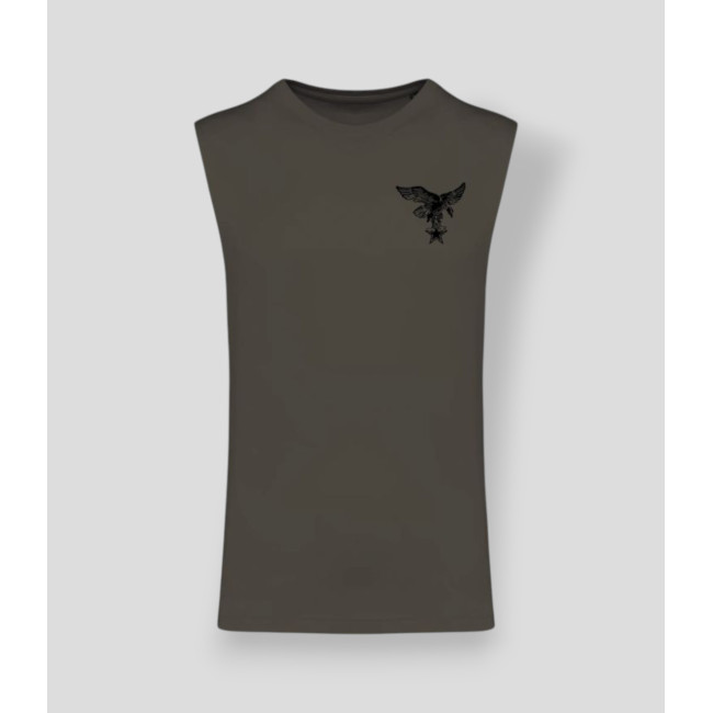 T-shirt senza maniche Montagna Francia Dark kaki - Summit Outdoor Lifestyle