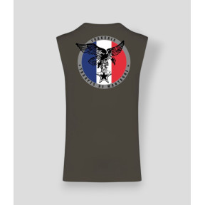 T-shirt sans manche Montagne France Dark kakhi - Summit Outdoor Lifestyle