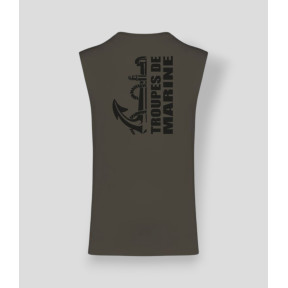 T-shirt senza maniche TDM design Dark kakhi - Summit Outdoor Lifestyle