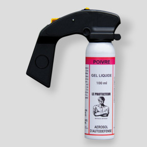 Aerosol de defensa de gel de pimienta Super Pro con mango - 100ml - Le Protecteur