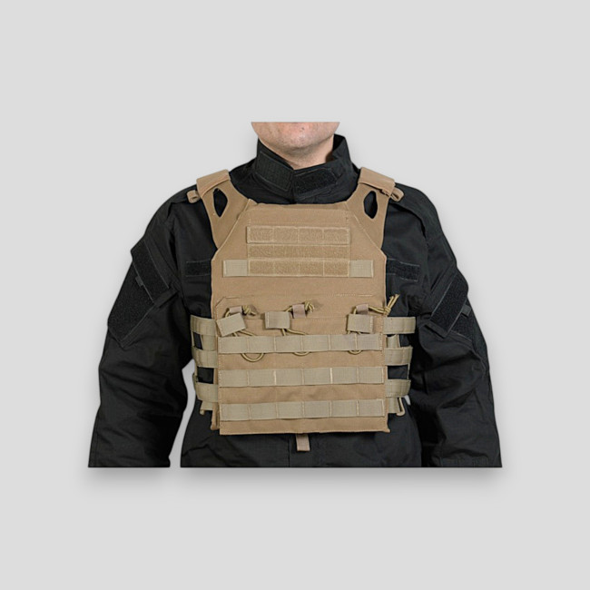 Colete porta-placas V18 + 2 placas de proteção Dummy - Tan - Delta Tactics