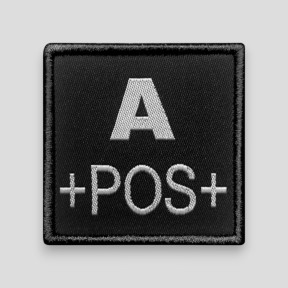Gestickter Blutgruppen-Patch A+ auf Stoff - Schwarz - A10 Equipment