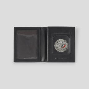 Porte-cartes professionnel 3 volets en cuir avec emplacement Navigo - Noir - GK