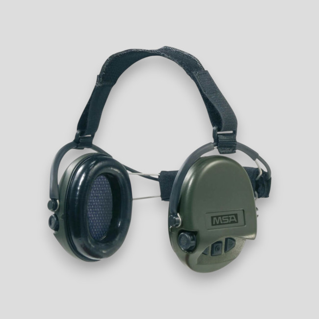 Cuffie antirumore con fascia per il collo in tessuto nero Supreme Pro-X (SNR: 24dB) - Verde Oliva - MSA Sordin