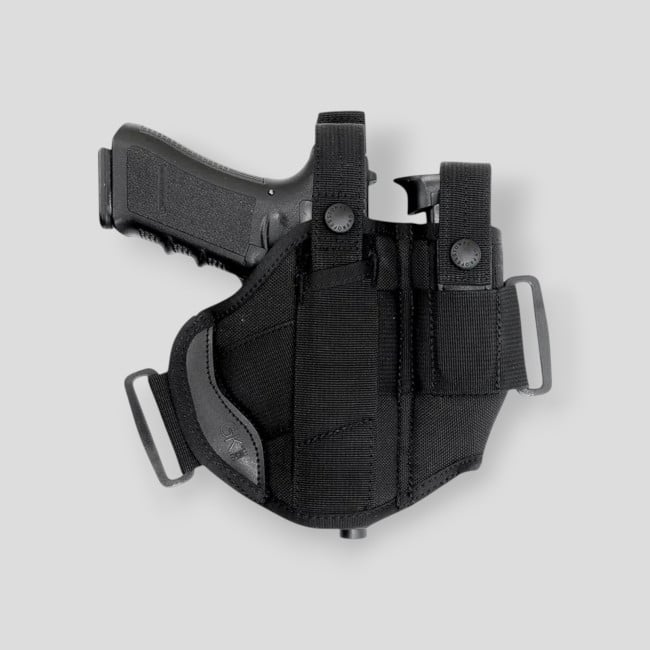 Universal ambidextrous holster with magazine pouch - Black - GK