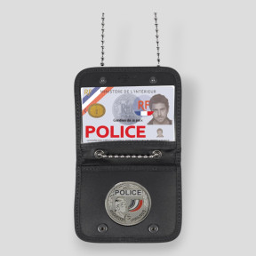 Porte-carte de cou FDO avec emplacement médaille - Noir - GK