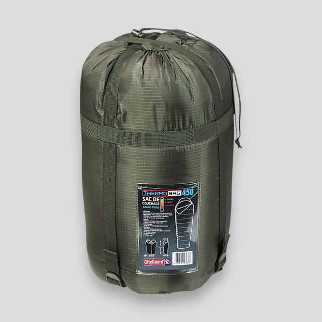 Sacco a Pelo Thermobag Freddo Estremo 450g/m² - Kaki - CityGuard