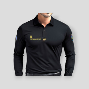 Polo Żandarmeria Mobilna Cooldry + Velcros Czarne - Patrol Equipement