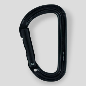 Mosquetón asimétrico ultraligero Sm'D sin sistema de bloqueo - Negro - Petzl
