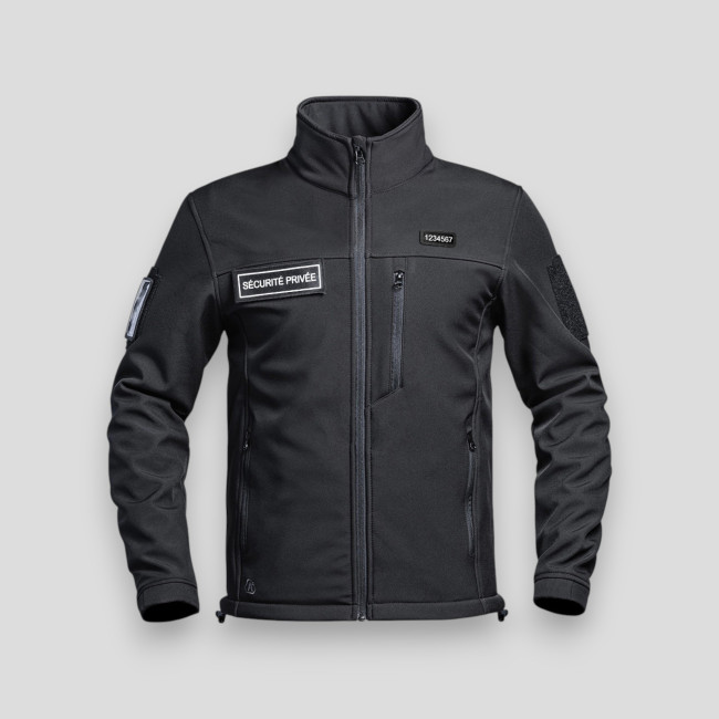 Giacca softshell con flap Sicurezza Privata Sécu-One - Nero - A10 Equipment