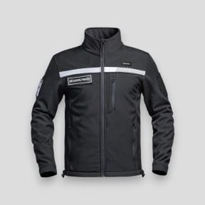 Casaco softshell com fita HV e flap Segurança Privada Sécu-One - Preto - A10 Equipment