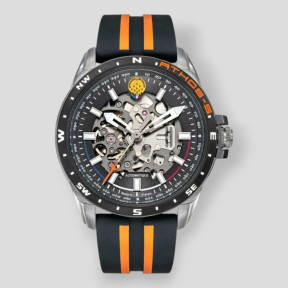 Orologio ATHOS 5 cinturino in silicone nero/arancione - Patrouille de France