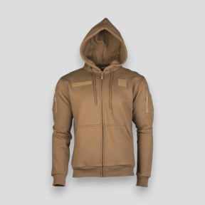Camisola tática com capuz e fecho de correr dark coyote - Miltec