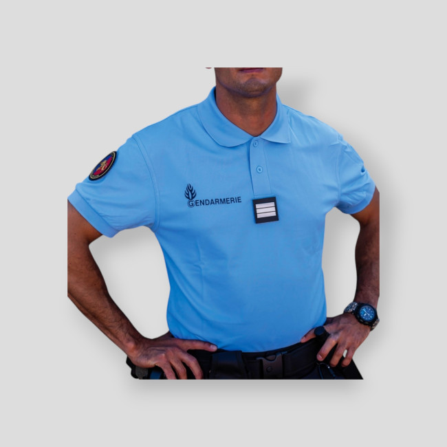 Polo respirável Gendarmerie Azul + velcros - Patrol Equipement