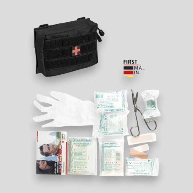 Eerste hulp kit Leina Pro. 25-delig zwart - Miltec