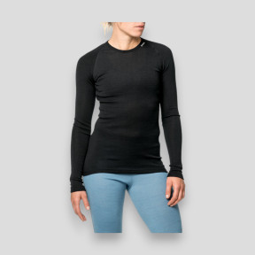 T-shirt z długimi rękawami Crewneck LITE czarny - Woolpower