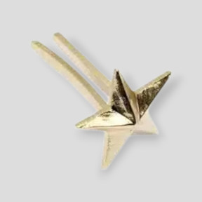 Estrella de General 9 mm con tallo Dorado Brillante
