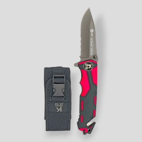 Navaja de Bomberos con funda de nylon - Rojo - K25