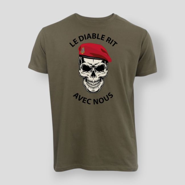T-shirt 190g DE DUIVEL LACHT Kleur Kakhi - Summit Lifestyle