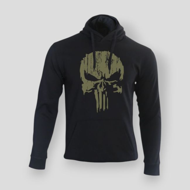 Felpa Punisher Verde Militare Nero - Summit Outdoor Lifestyle