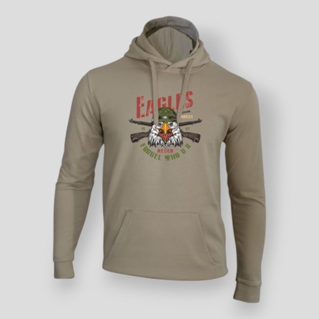 Sweatshirt Eagle never forget Light Sand - Summit Outdoor Lifestyle