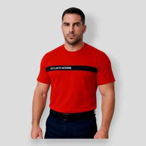T-shirt com faixa marinha Segurança contra Incêndios - Vermelho - Patrol Equipment