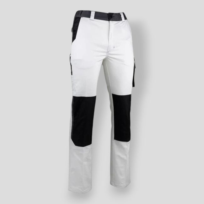 Pantalon de travail multipoches stretch Vaisseau - Blanc/Gris Charbon - LMA