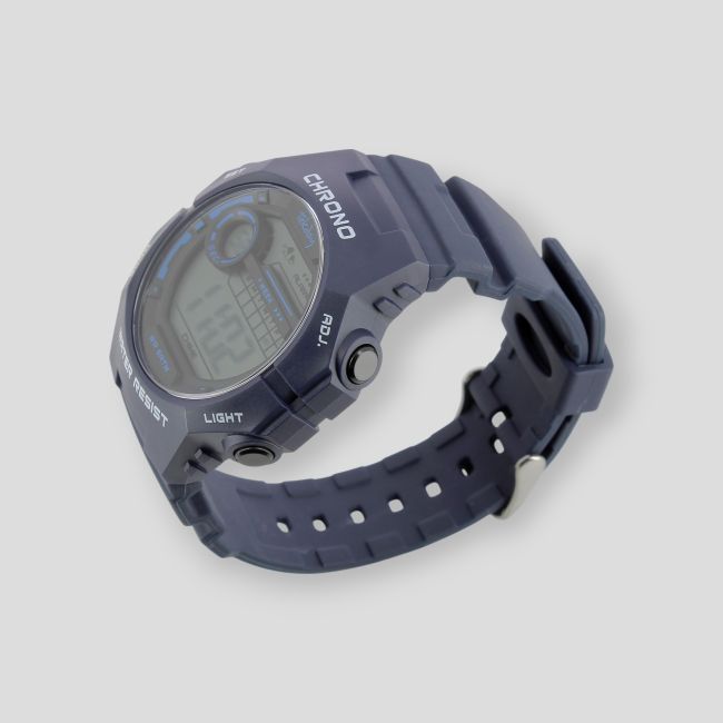 Digitaal horloge met plastic armband - Donkerblauw - Tekday