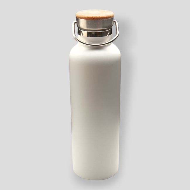 Bouteille isotherme Arima, blanche, bouchon bambou, 750ml - Baladéo
