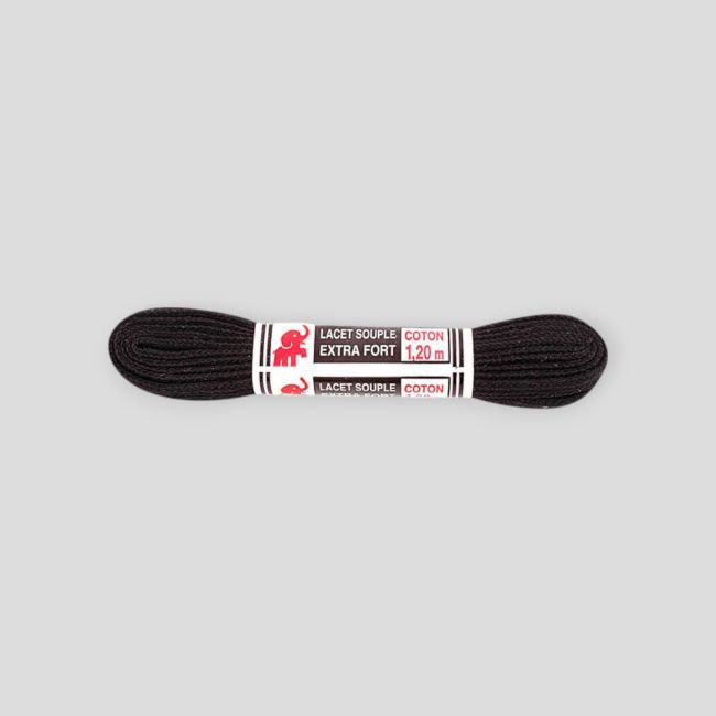 Lacci piatti in cotone nero 120cm - Ares