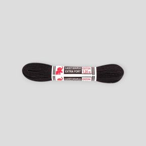 Płaskie sznurowadła bawełniane czarne 120cm - Ares