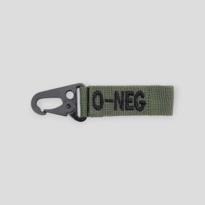 Porte-clé mousqueton groupe sanguin O- vert olive - Ares