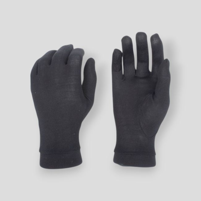 Zijden onderhandschoenen zwart - Ares