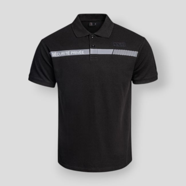 Polo con franja gris Seguridad Privada Sécu-One - Negro - A10 Equipment
