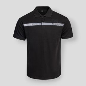 Poloshirt mit grauem Streifen Private Sicherheit Sécu-One - Schwarz - A10 Equipment