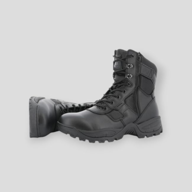Einsatzschuhe 2 Reißverschlüsse Leder/Nylon - Schwarz - GK