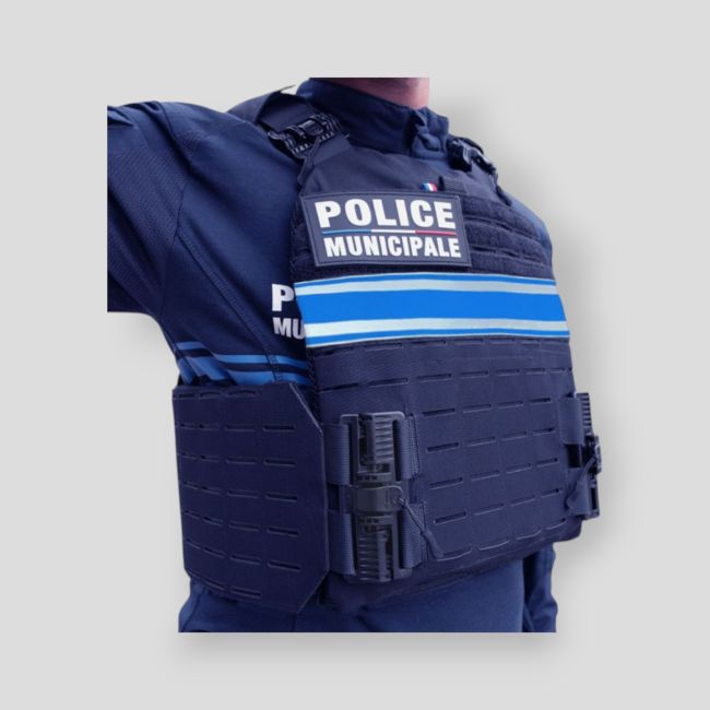 Gilet pare-balles porte-plaques Quick Release Rider NIJ IIIA Police Municipale avec plaques souples - Le Protecteur