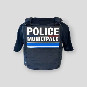 Colete à prova de balas Quick Release Premium NIJ 0101.06/NIJ 0115.00 L2E2 Police Municipale - Azul Marinho - Le Protecteur