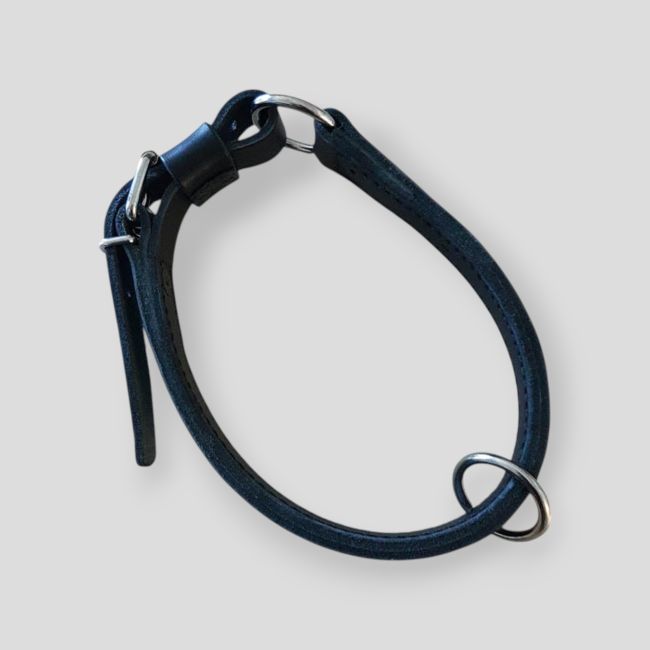 Collar de ahogo de cuero con anilla grande - Scorpion