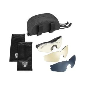 Okulary balistyczne MY6 Eyeshield (zestaw 3 szkła Bezbarwne/Miedziane/Przyciemniane) - Czarne - Bollé Safety