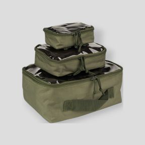 3er-Set transparente Molle-Taschen - Olivgrün - 101 Inc