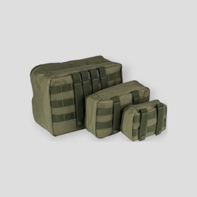Set van 3 transparante Molle-zakjes - Olijfgroen - 101 Inc