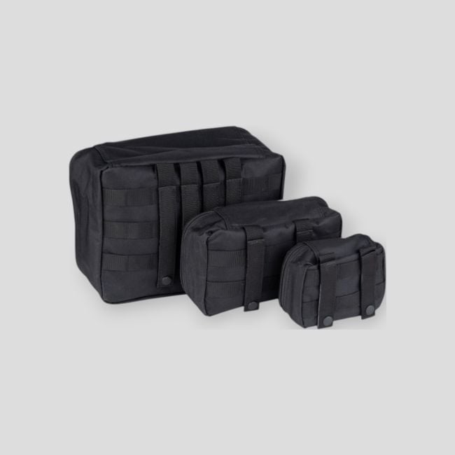 Lot de 3 pochettes transparentes Molle - Noir - 101 Inc