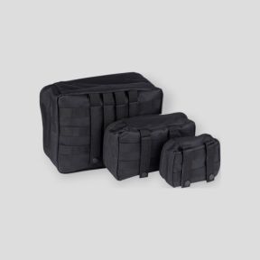 3er-Set transparente Molle-Taschen - Schwarz - 101 Inc