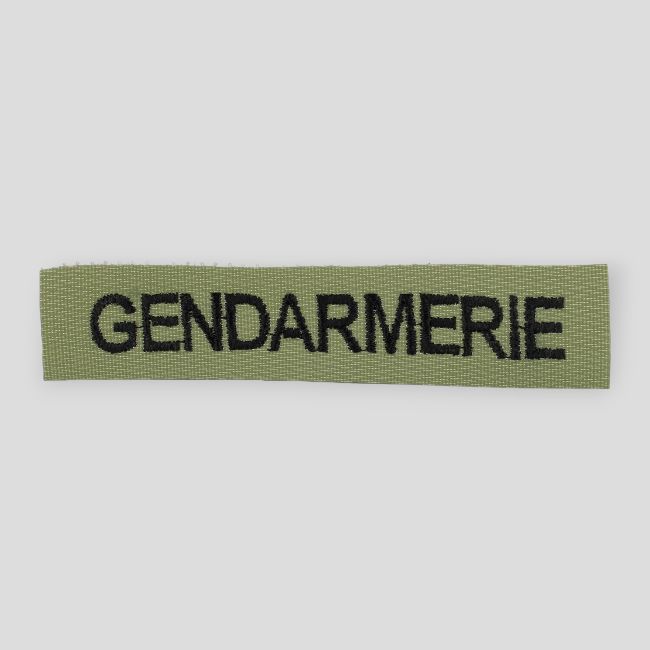 Gestickte Namensband Gendarmerie mit Klettverschluss - Olivgrün - DMB Products
