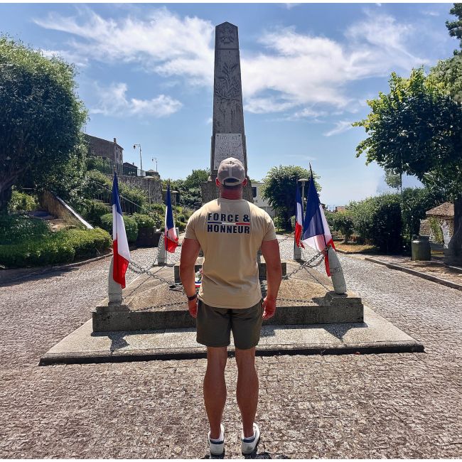 T-shirt 190g Force & Honneur Liseré - Coyote - Summit Outdoor Lifestyle