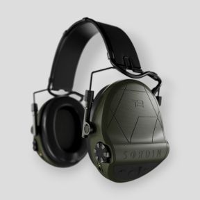 Casque anti-bruit avec serre-tête en cuir noir Suprême T2 (SNR : 29db) - Vert Olive - MSA Sordin